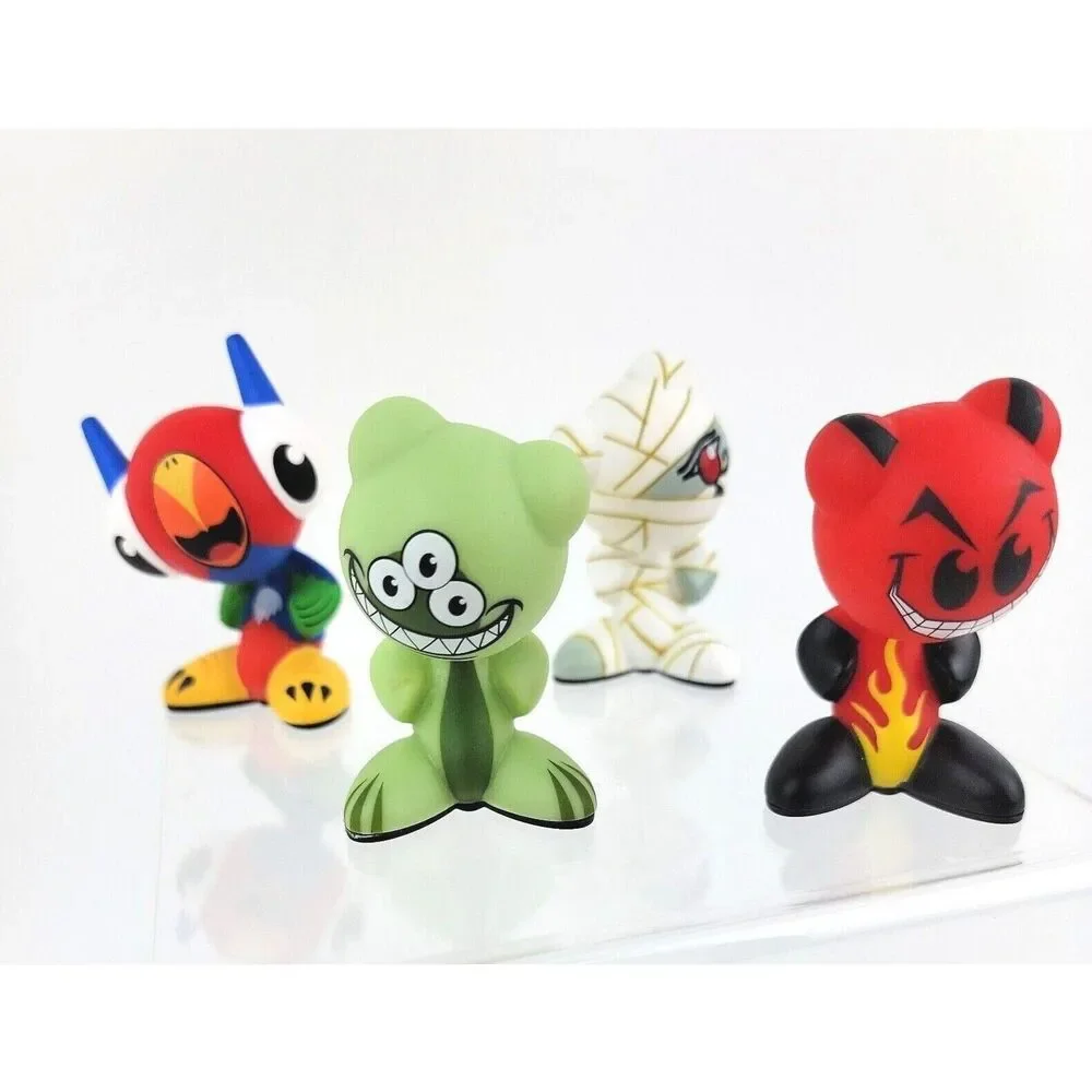 Lot Of 4 U.B. Funkeys Radical Vinyl Figures 3 Inch Computer Game Toys